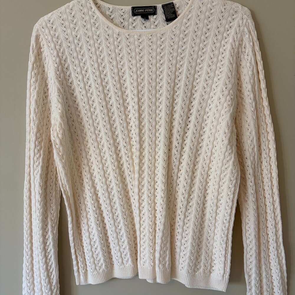 Jeanne Pierre Cream Knit Sweater